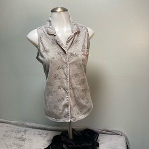 Laura Ashley Sleveless Pajama Top L.